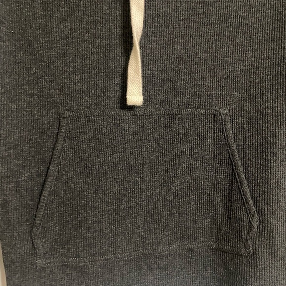 J. Crew size small waffle hoodie with front pocket and hood charcoal grey - Picture 5 of 5